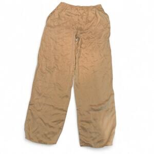 Vintage 1980s Anne Klein 100% Silk Pull On Pants Fits Medium Tan Quiet Luxury